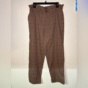Madewell Plaid Paperbag Tapered Pants